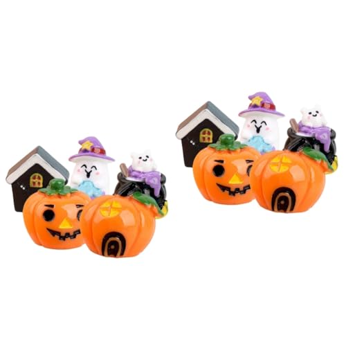 Gogogmee 10 STK Kürbis-Geist-Ornament Halloween-Figuren Halloween-partygeschenke Halloween-partydekorationen Mini-hausornamente Halloween-feengarten-Accessoires Mini-gartenfiguren Harz von Gogogmee