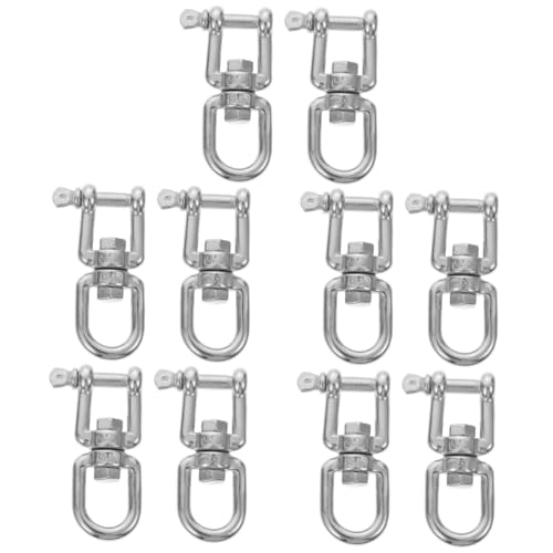 Gogogmee 10 STK Schwenkring aus Edelstahl Kabeldrehgelenk schwenkbare Haken Schwenkbarer Ringhaken Schwenkbarer Ringverbinder Drehhaken für Schaukel Marine-Schwenkring Edelstahl 316 Silver von Gogogmee