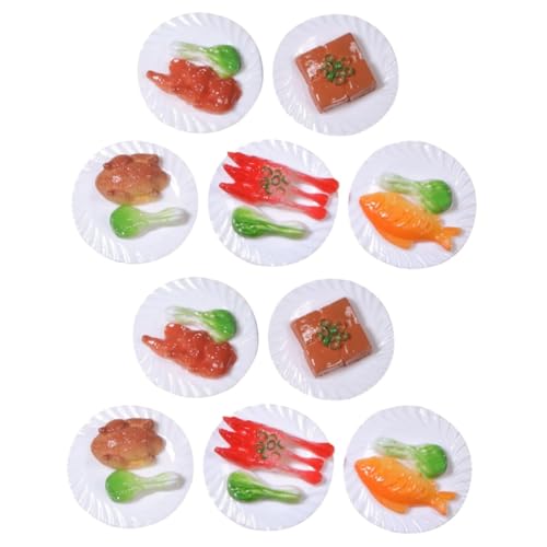 Gogogmee 10 Stück Simuliertes Chinesisches Essen Mini Rollenspiel Miniatur Lebensmittelspielzeug Mini Ornament Mini Spiel Essen Mini Dekoration Mini Küchenzubehör von Gogogmee