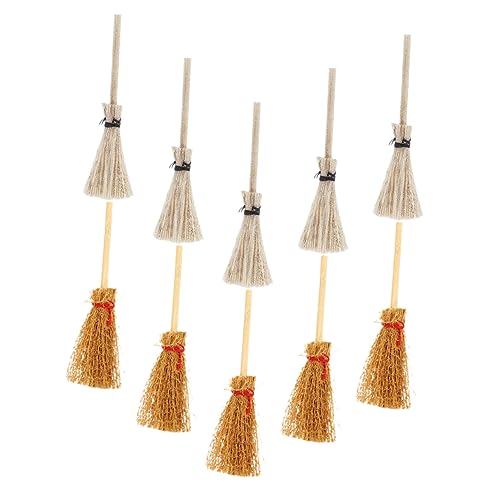 Gogogmee Küchen Deko 10 Teiliges Miniatur Besen Set Für Puppenhaus Simulation Broom Modelle Für Puppenzubehör Braune Und Weiße Besen Requisiten Je Puppe von Gogogmee