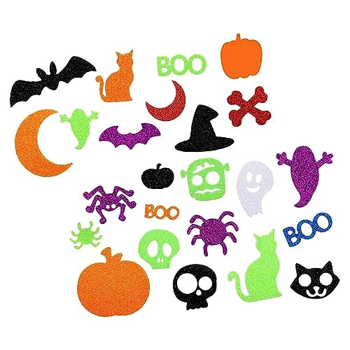 Gogogmee 100 Stück Teiliges Halloween Foams Sticker mit Glitzer Selbstklebend Vielfältige Motive Wie Kürbis Geist Katze für Partydeko Bastelprojekte Scrapbooking und Aufkleber für Glatte Gogogmee 100 Stück Teiliges Halloween Foams Sticker mit Glitzer Selbstklebend Vielfältige Motive Wie Kürbis Geist Katze für Partydeko Bastelprojekte Scrapbooking und Aufkleber für Glatte von Gogogmee