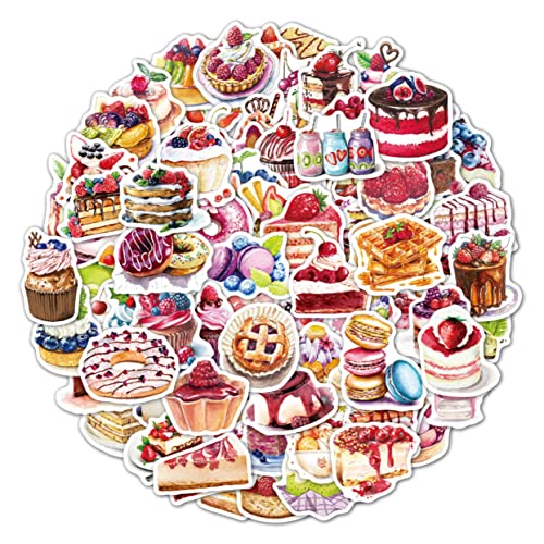 Gogogmee 100st Aufkleber Kuchen Partygeschenke Fahrrad Wasserflaschen Bunte Abziehbilder Wiederverwendbares Stickerbuch Fahrradwasserflasche PVC Selbstklebend von Gogogmee