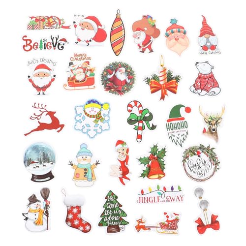 Gogogmee 100st Notebook-Aufkleber DIY Sammelalbum Weihnachtsstrumpffüller Scrapbook-Aufkleber Weihnachtsaufkleber Aufkleber Weihnachtsaufkleber Für Kinder wasserdichte PVC-Aufkleber von Gogogmee