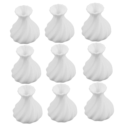 Gogogmee 10St Puppenhausvase kleine vasen deko vasen Realistische Miniaturen Vasen für Puppenhaus Blumen vase Minibehälter kleine Blumenvase Puppenhaus-Miniaturmöbel Mini-Vase Plastik Weiß von Gogogmee