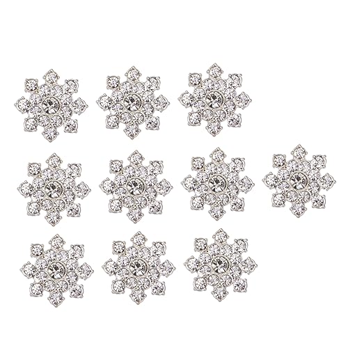 Gogogmee 10st DIY-Accessoire-anhänger Schmuck Blumenknöpfe Blumenanhänger Blumen-Flatback-Verzierungen Bankettzubehör Blumenknopf Oben Jahrgang Blumendekoration DIY Zubehör Anhänger Silver von Gogogmee