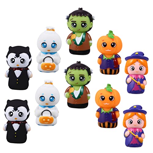 Gogogmee 10st Halloween-fingerpuppen Interaktives Eltern-Kind-Spielzeug Spielzeuge Fingerpuppen Für Kleinkinder 1-3 Bulk-Mini-Spielzeug Marionette Bulk-Spielzeug Für Kinder Handpuppen PVC von Gogogmee