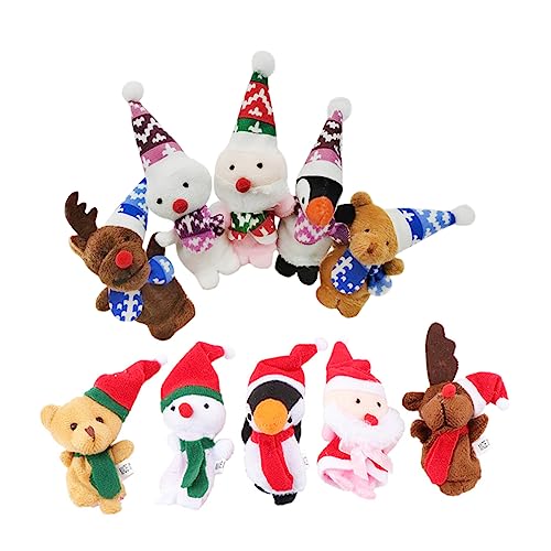 Gogogmee 10st Weihnachts Finger Puppen Tragbare Fingerpuppen Fingerspielzeug Für Weihnachten Massenspielzeug Für Kinder Weihnachtsspielzeug Für Kinder Tierspielzeug Kinderspielzeug Stoff von Gogogmee