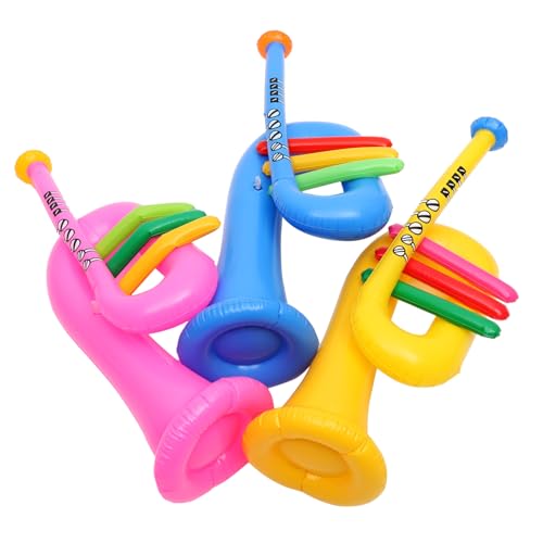 Gogogmee 12 STK Aufblasbares Musikinstrument Gitarre für Kinder Trompete Blasen Musical Toy Instruments Party Spielzeug für Kinder interessantes Instrumentenspielzeug Inflationsinstrument von Gogogmee