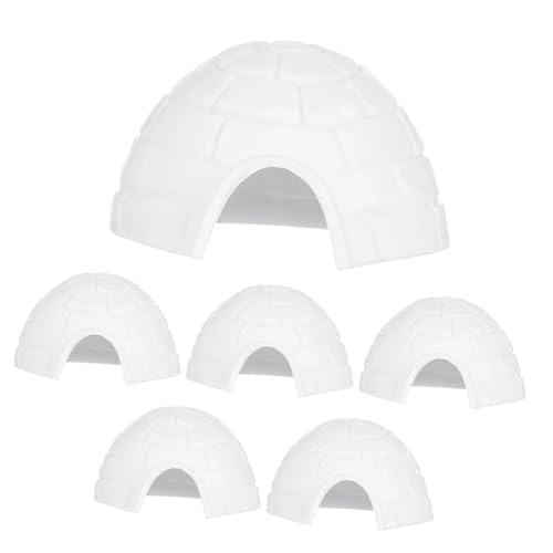 Gogogmee 12 STK Iglu-Modell Eisbär Kleinkinder Iglu-Spielzeugfiguren Mini kinderspielzeug Kinder Spielzeug Glasterrarium stofftiere Iglu-Spielzeug für Kinder Iglu-Fotoornament Plastik Weiß von Gogogmee