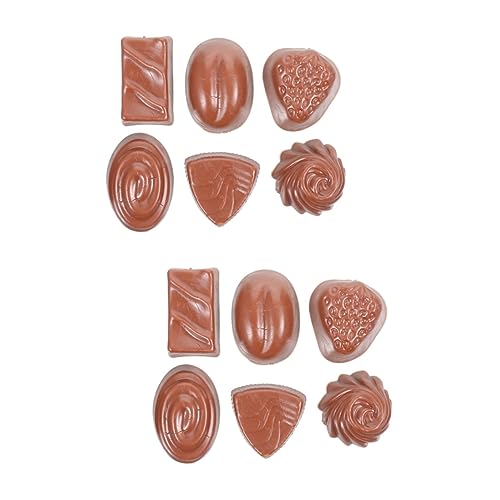 Gogogmee 12 STK Simulationsschokolade Kuchendekoration Hersteller Von Schokoriegeln Schokoladen-cabochons Realistische Schokoladenspielzeuge Künstliches Schokoladenmodell Coffee PVC von Gogogmee