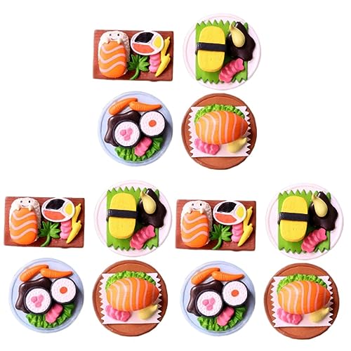 Gogogmee 12 STK Simuliertes Japanisches Sushi Stellen Sie Sich Vor, Essensspielzeug Zu Sein Künstliches Sushi-Modell Gefälschte Lebensmittelornamente Tischdekoration Miniatur-Sushi PVC von Gogogmee