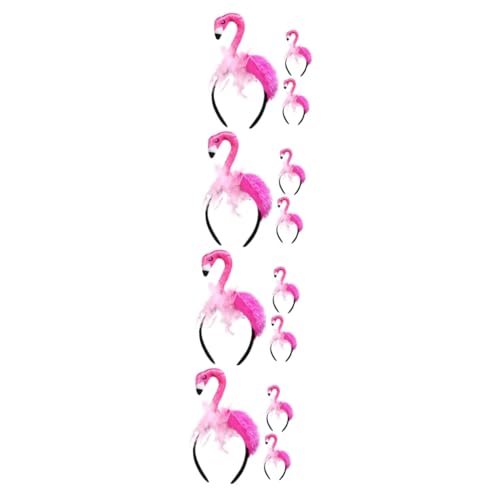 Gogogmee 12 Stk Flamingo-Stirnband Flamingo-Kopfbedeckung entzückende Cartoon-Haardekoration Tiaras faschingskostüme fasnachtskostüme Hawaii-Party-Stirnband Hautpflege-Haarband Feder Rosy von Gogogmee