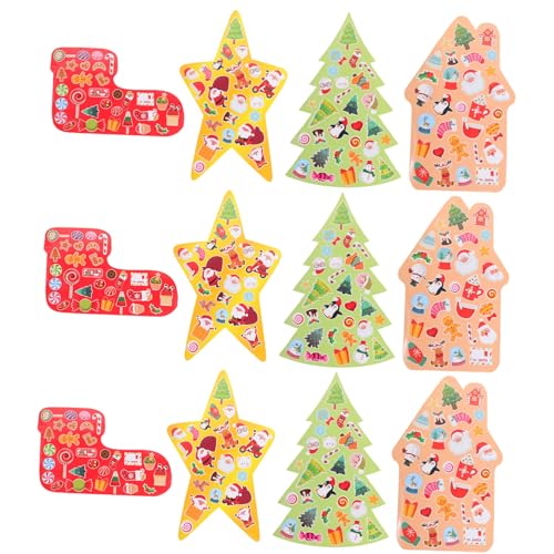 Gogogmee 16 Blätter Weihnachtsaufkleber Frohe Weihnachten Aufkleber Weihnachtssto Weihnachtsfensteraufkleber Aufkleber Für Weihnachtskarten Weihnachtsmann-Aufkleber Das Papier von Gogogmee