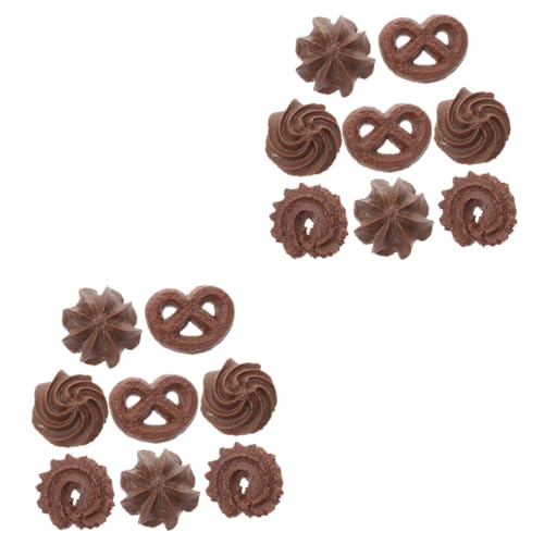 Gogogmee 16 STK Simulierte Cookies Gefälschtes Keksspielzeug Kekse Mit Schokoladenüberzug Miniaturen Gefälschte Donuts Essensspielzeug Für Kinder Realistisches Cookie-Modell Food-Modell PVC von Gogogmee