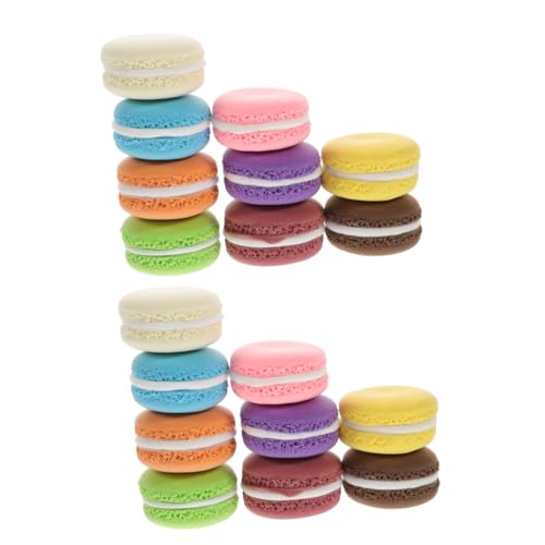 Gogogmee 18 STK Kuchen-Modell gefälschte Brotstütze Macarons gefälschter Macaron Künstlicher Macaron Kuchendekorationen Kuchenmodelle Fotorequisite Simulations-Macaron Heimdekoration Ton von Gogogmee