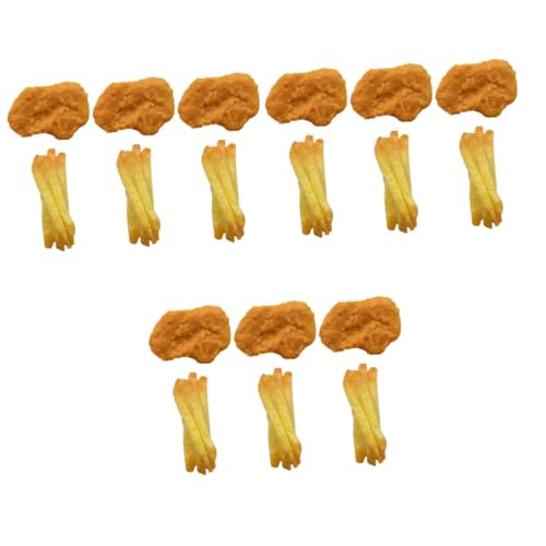 Gogogmee 18 STK Realistisches Essen Gefälschte Pommes Frites Gefälschte Chicken Nuggets Fastfood Modell Für Gekochtes Essen Simuliertes Spielfutter Simulation Essen Simuliertes Huhn PVC von Gogogmee