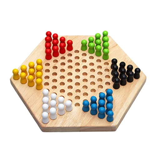 Gogogmee 1Stk Checker-Spiel Spielzeug Chinese Checkers holzspielsachen brettspiele Kinder spielwaren Geburtstagsparty-Spiel chinesisches Damespiel Chinesische Dame Sechseck-Checker Hölzern von Gogogmee