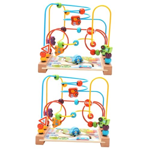 Gogogmee 2 STK Perlen Labyrinth Spielzeug aus Perlenlabyrinth Autospielzeug für Kleinkinder Kinder entwicklung kindliche entwicklung Grafisches kognitives Spielzeug Meeresperlen Spielzeug von Gogogmee