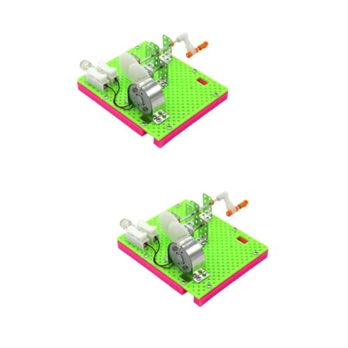 Gogogmee 2 Sätze Handgenerator Generator Tragbar Experimentiermodell Für Den Physikunterricht Lernspielzeug Generator Wissenschaftsexperiment Spielzeug Studenten-DIY Solar-kit Green Plastik von Gogogmee