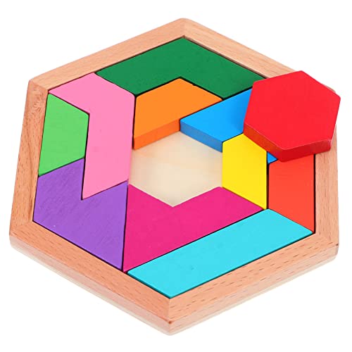 Gogogmee 2 Sätze Puzzle-Bausteine Tangram Kinder Puzzle logikspiel holzspielsachen Spielzeug Rätsel zum frühen Lernen Sechseck-Puzzle Umweltfreundliche Farbe auf Wasserbasis Colorful von Gogogmee