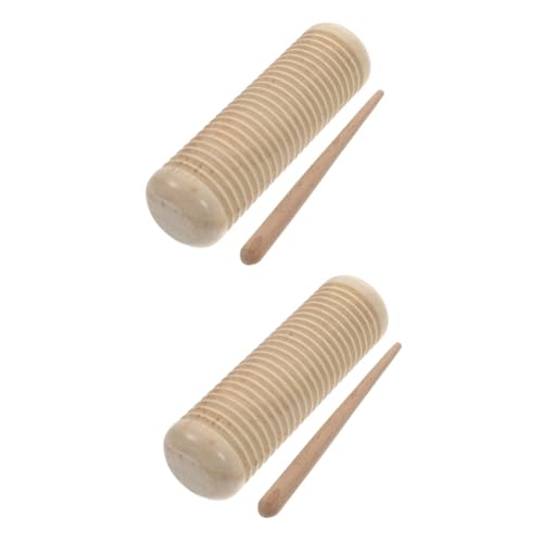 Gogogmee 2 Sätze Sandkasten Guiro mit Schaber Musik-Rhythmus-Spielzeug Guiro-Shaker-Instrument Percussion-Spielzeug für Kleinkinder Lehrmittel für Kinder Schlaginstrument Kinder hölzern von Gogogmee