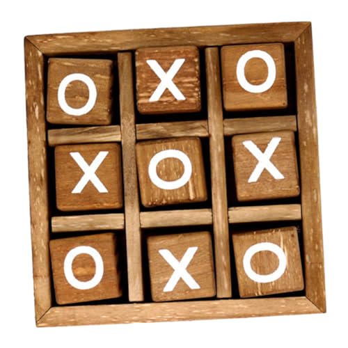 Gogogmee 2 Sätze Xo Schach Kinderspielzeug Planke Drafts-Spiel Rätsel Puzzle Für Erwachsene Lernspielzeug Für Kleinkinder Kneipe Tic-Toe-Spiel Kaffeetisch-Spiel Spielset Ludo Holz Coffee von Gogogmee