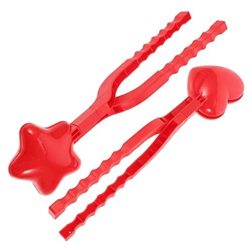 Gogogmee 2 Satz Schneeballform Schneeball Im Freien Schneespielzeug Zum Spielen Im Freien Schneeballmaschine Spielzeug Interessanter Schneeballclip Outdoor-Spielzeug Schneekugel Plastik Rot von Gogogmee