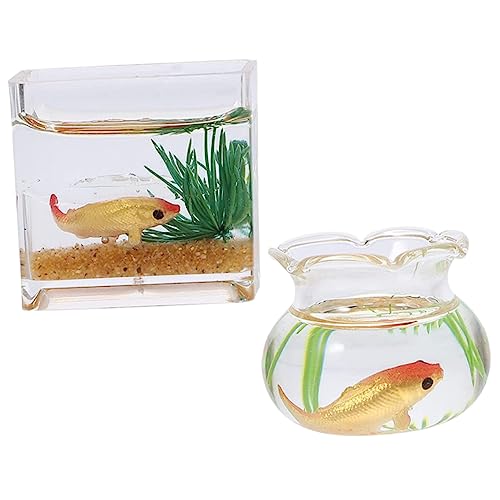 Gogogmee 2 Stück Miniatur Aquarien Aus Verschleißfest Dekorative Fischschalen Für Den Desktop Ideal Für Die Aquariengestaltung Und Stilvolle Deko Elemente von Gogogmee