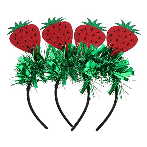 Gogogmee 2 Stück Requisiten Foto Spring Topper Frauen Lametta Fruit Bands Haarschmuck Hawaiian Haarband Band Kopfbedeckung Kinderpartys Herren Erdbeere Boppers Neuheit Kopfschmuck Kostüm Reifen von Gogogmee