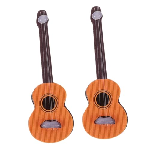 Gogogmee 2 Stück Simulationsgitarre Miniaturgitarre Modell Puppenhaus Zubehör Miniatur Ukulele Gitarreninstrument Figur Musikinstrument Modell Puppenhaus Gitarre Aus Holz von Gogogmee