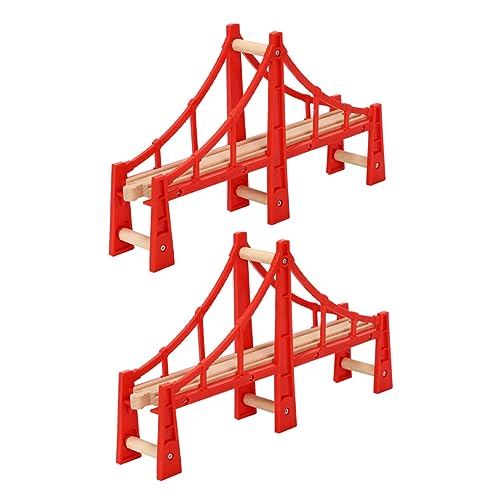 Gogogmee 2 Stücke Spielzeug Zugbrücken Kinder Educational Toys Red Train Bridges von Gogogmee