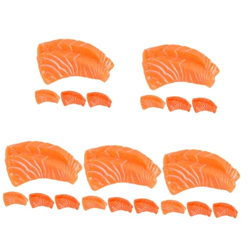 Gogogmee 20 STK Lachs-Modell hochzeitsdekoration ziernieten Lachsmodell Lachsdisplay gefälschter Lachs im Restaurant Lachsförmige Modelle kleines Lachsdekor naturgetreue Lachsscheiben PVC von Gogogmee