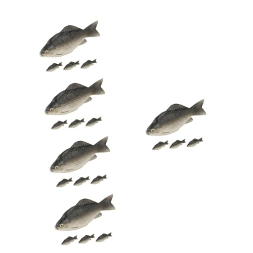 Gogogmee 20 STK Simulation Von Schaumfischen Fischkuchendeckel Lebensechte Fischspielzeuge Stellen Sie Sich Vor, Essensspielzeug Zu Sein Realistisches Fischspielset Fisch Figur Dark Grey von Gogogmee