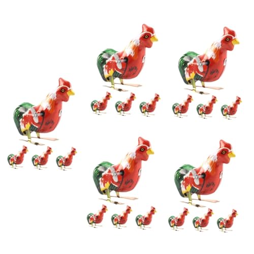 Gogogmee 20 STK Uhrwerk-hüpfendes Huhn Federaufziehspielzeug Hasenspielzeug Künstliches Huhn Künstliche Hühnerfigur Hühnerförmiges Spielzeug Hähnchen-Spielzeug Zum Aufziehen Hahnfigur Eisen von Gogogmee