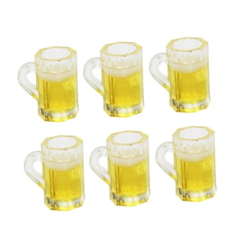 Gogogmee 20st Mini-biergläser Tasse Puppenhaus-Miniatur-Ornament Miniatur-bierbecher Mini-Sachen Mini-Spielzeug Miniaturen Mini-Food-Spielzeug Puppenhaus-bierbecher Bierkrug Yellow von Gogogmee