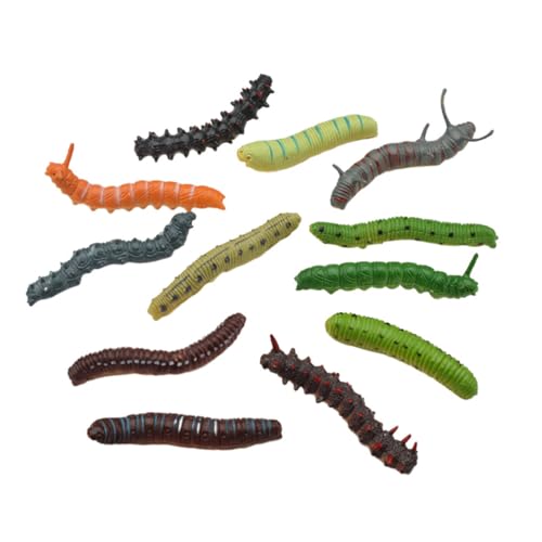 Gogogmee 24st Künstliche Raupe Tiere Raupe Plüsch Reptilien-actionfigur Lebensechter Wurm Bausatz Gefälschter Wurm Premium-raupenmodell Spielzeug Plüsch Raupe Dekorative Figur Plastik von Gogogmee