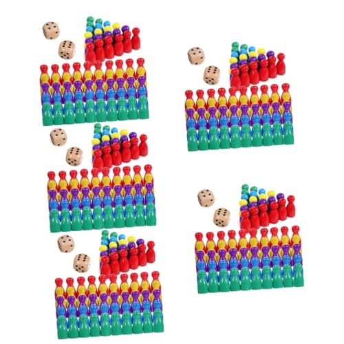 Gogogmee 250 STK Stück Spielset Brettspielzubehör magnetisches schachspiel Rätsel Schach Dame Würfelspiel Ludo-Spiel Schach aus Holz Brettspiel Schach Zubehör für Brettspiele Schachmarker von Gogogmee