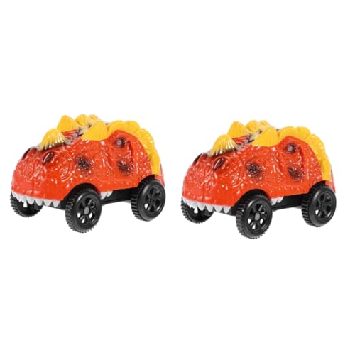 Gogogmee 2St Dinosaurier-Auto Kinderauto Spielzeug ferngesteuerte Autos Kinderautos interaktives Spielzeug Kinder puppenwagen Ersatz-Schienenwagen Kinder verfolgen Auto Spielzeug Abs Orange von Gogogmee