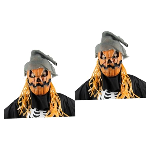 Gogogmee 2St Halloween-Maske beängstigend kürbis maske halloween maske masken horror halloweenmasken Halloweenkostüm Halloween-Kürbismaske Geistermaske Kürbismaske Halloween Orange von Gogogmee