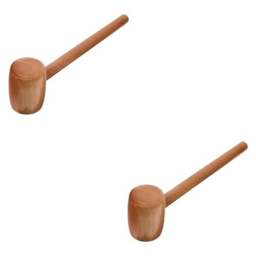 Gogogmee 2St Ostern Holzhammer Babyhämmerndes Spielzeug Mini-Werkzeuge Eierhammer Kinder Hammer kinderhammer spielzeuge Spielzeug hölzerner Rippenbrecher Krabbenhammer aus Holz von Gogogmee