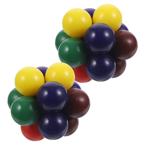 Gogogmee 2St Perlen Regenbogen-Puzzleball erweiterbarer Ball Kinderspielzeug interaktives Spielzeug Hand Spielzeug Spielzeuge sensorisches Spielzeug Druckspielzeug für den Haushalt Plastik von Gogogmee