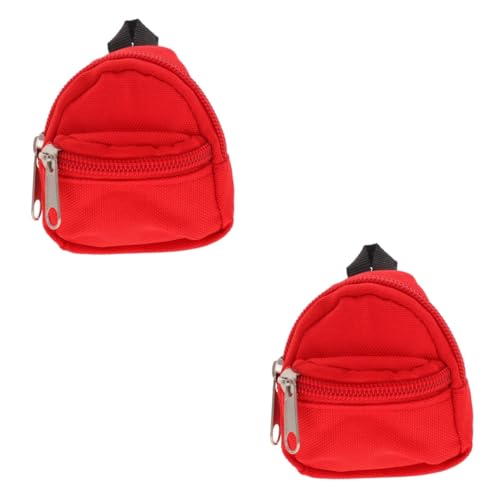 Gogogmee 2St Puppenrucksack Mini-Puppen-Schultaschen Rucksack für Babypuppen Spielzeug für Kinder kinderspielzeug reiserucksack Mini-Schultaschen-Ornament Schulranzen-Ornament Polyester rot von Gogogmee