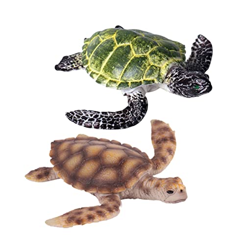 Gogogmee 2St Schildkrötenfiguren für Kinder kindergeschenke Kinderzimmer Dekoration Plastikspielzeug Kinderspielzeug Lernspielzeug für Kinder Schildkrötenmodell Schildkrötendekor von Gogogmee