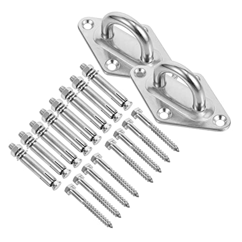 Gogogmee 2er Set M8 Aufhängungshaken Aus Edelstahl Für Hängematten Und Schaukeln Metallclip Haken Zur Wandmontage Rostfreie Pad Augenplatte Für Sichere Befestigung von Gogogmee