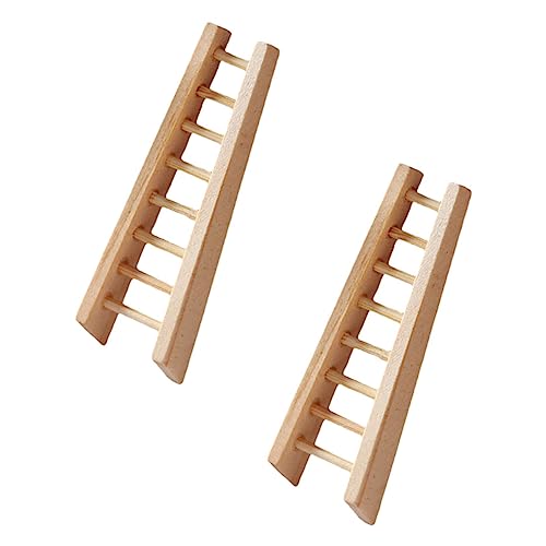 Gogogmee 2pcs Simulierte Holzleiterdekoration Zartes Miniaturmöbelzubehör von Gogogmee