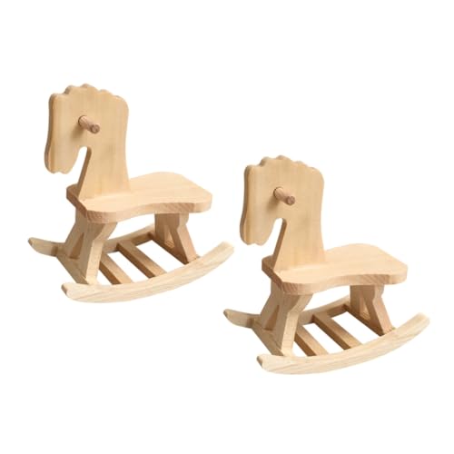 Gogogmee 2pcs Unvollendetes Handwerk DIY Holz Schaukelpferd Kit Kinder DIY Malerei Schaukelpferd Vorschule Spielzeug Wohnkultur Für Kinder von Gogogmee