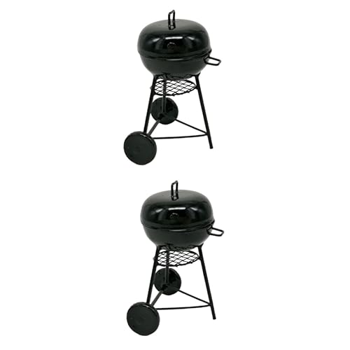 Gogogmee 2st Mini-grillrost Miniatur Figur Brotmacher Tragbar Zubehör Spielzeug Kleiner Grill Grillverzierung Aus Metall Camping-Layout-stütze Black von Gogogmee