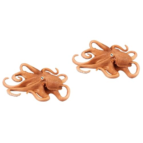 Gogogmee 2st Simulierter Oktopus -dekor Interessante Tintenfischfiguren Schönes Oktopus-dekor Ozeandekorationen Oktopus Stofftier Meeresdekorationen Für Zu Hause Brown Plastik von Gogogmee