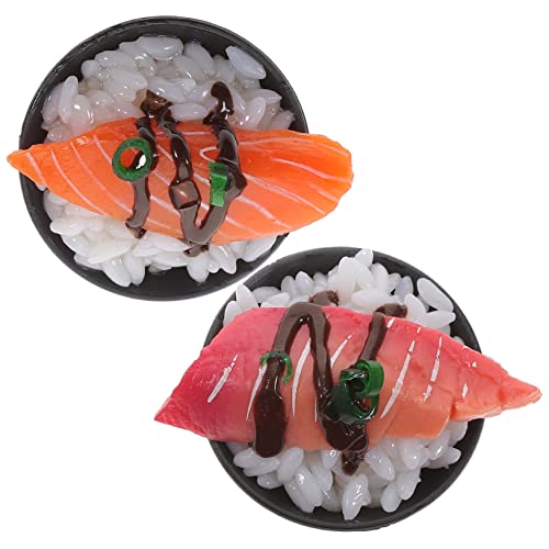 Gogogmee 2st Simulierter Sushi-Reis Küche Rollenspiel Essensrequisiten Zeigen Fake-Food-Formel Essen Spielen Kinderspielzeug Japanische Essens-Requisiten Lebensmittelmodell Spielzeug PVC von Gogogmee