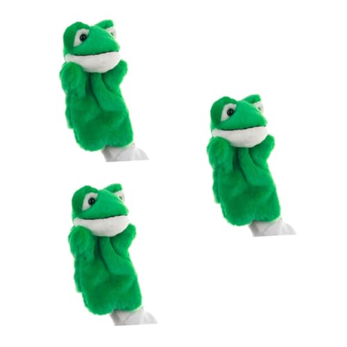 Gogogmee 3 STK Handpuppe Spielzeug kuschelig kindergardinen Rollenspiele spielsachen scrump plüsch Frosch Plüschpuppe Tierpuppen Geschichte Marionette Geschichte erzählende Marionette Green von Gogogmee